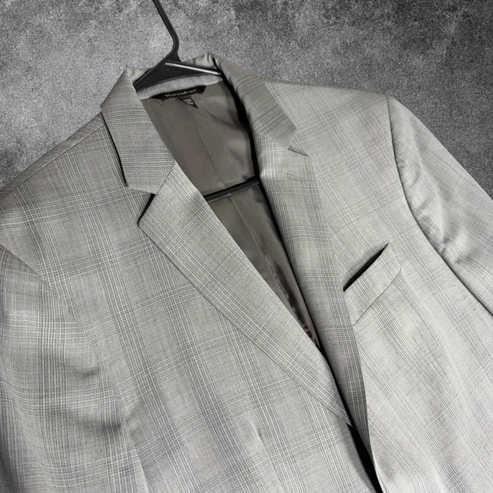 Banana Republic Mens Blazer 40S Gray Plaid Slim Fit Sport Coat Suit Jacket